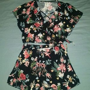 Self Esteem | Casual Floral Crop Top+Shorts